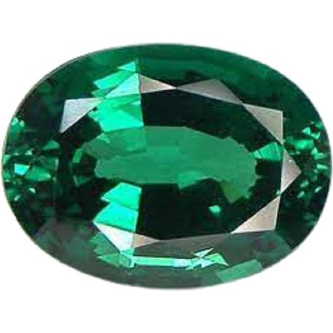 Natural Green Panna (Emerald) | 7.25 Ratti | Oval | Colombian | Certified Gemstone | Jaipur Shubho Ratan