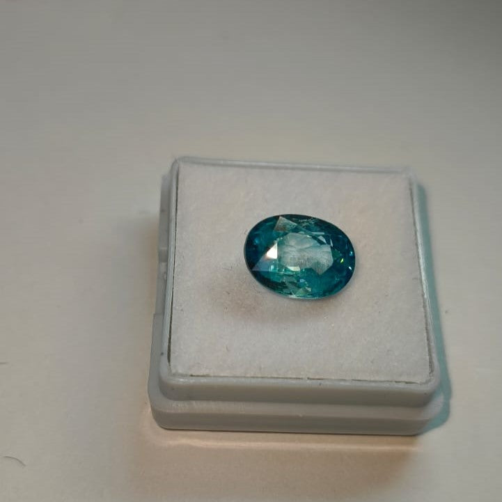 Natural Blue Zircon 6.43 Ratti (Approx. 5.79 Ct) Certified Gemstone | Brilliant Blue Color | Premium Quality