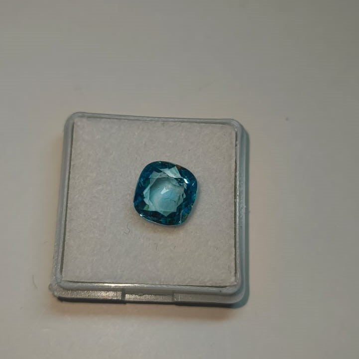 Natural Blue Zircon 6.54 Ratti (Approx. 5.89 Ct) Certified Gemstone | Vibrant Blue Color | Premium Quality