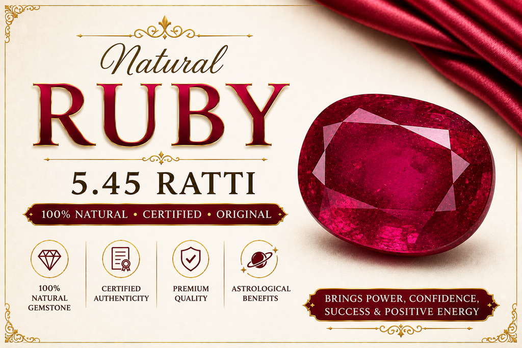 Natural Ruby (Manik) 5.45 Ratti | Original Certified Astrological Gemstone