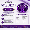 Original 8.33 Ratti Amethyst (Jamunia) – Natural Certified Purple Quartz Gemstone for Ring & Pendant