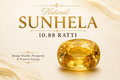 Natural Sunhela (Citrine) 10.88 Ratti | Original Certified Yellow Gemstone for Astrology