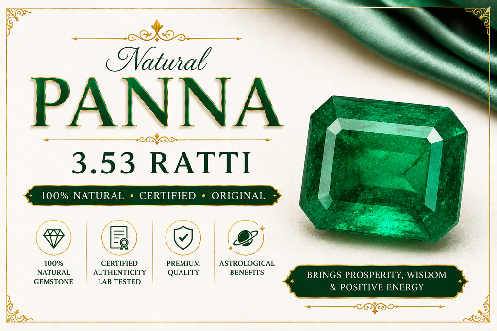 Natural Panna (Emerald) 3.53 Ratti | Original Certified Astrological Gemstone