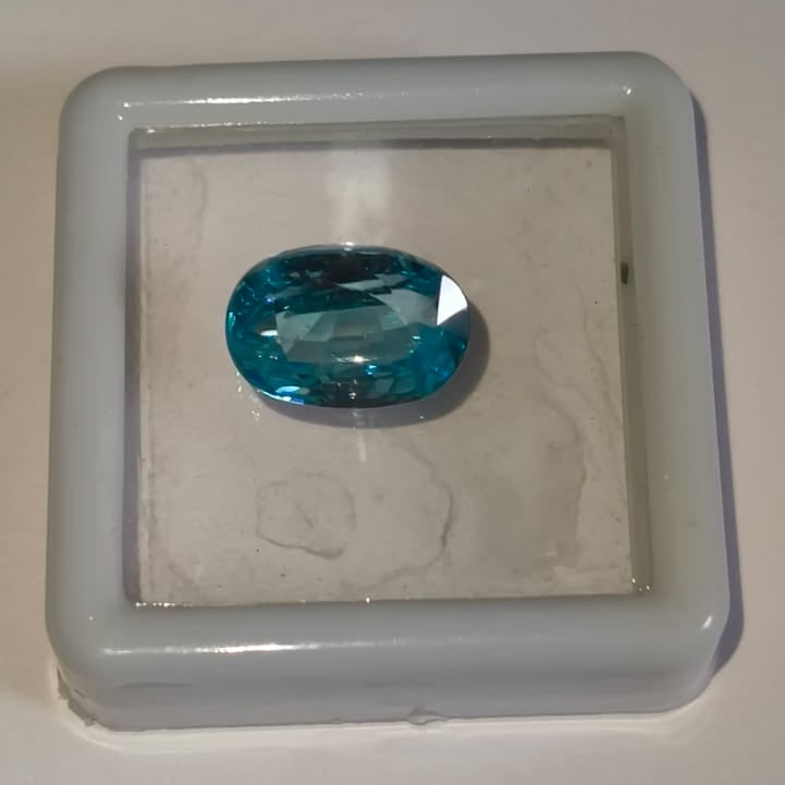 Natural Blue Zircon 5.80 Ratti (Approx. 5.33 Carat) – Certified Natural Blue Zircon Gemstone | Brilliant Blue Sparkle | Astrological Gemstone