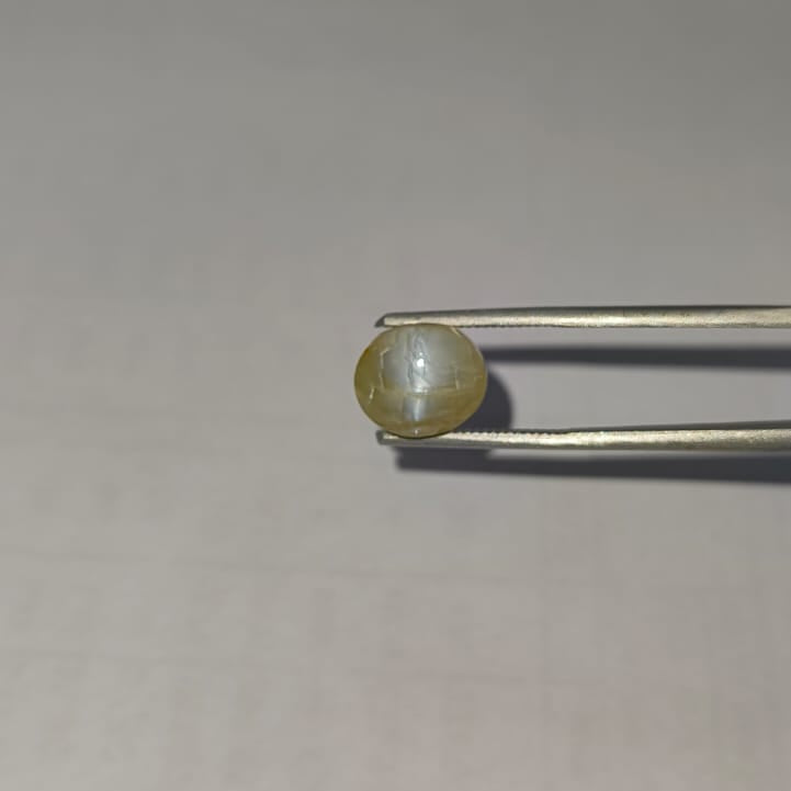 Natural Ceylon Cat’s Eye 6.90 Ratti (Approx. 6.27 Carat) | Certified Chrysoberyl Lehsunia Gemstone | Original Sri Lankan Cat’s Eye for Ring & Pendant | Astrological Gemstone