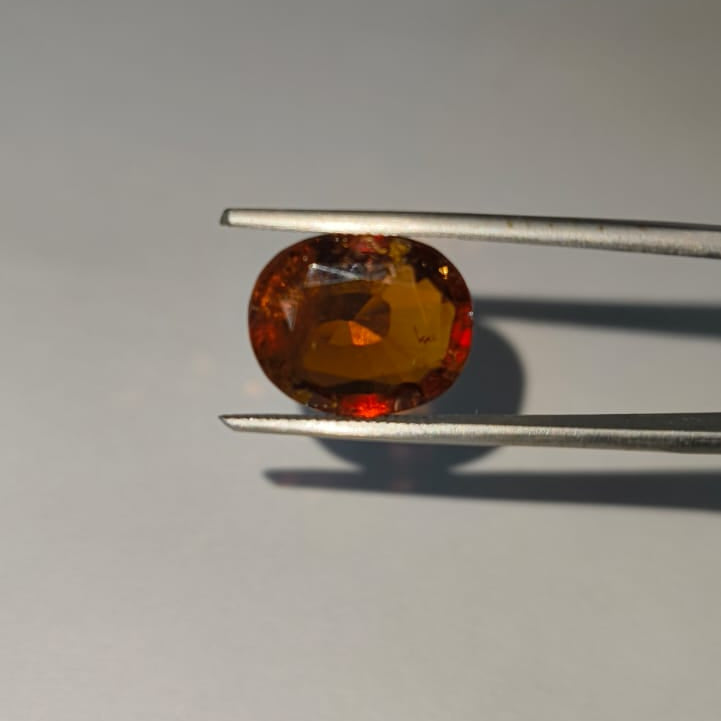 Natural Hessonite Garnet (Gomed) 11.90 Ratti | Certified Premium Ceylon Gomed Stone for Rahu | Astrological Gemstone