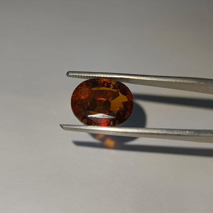 Natural Hessonite Garnet (Gomed) 11.90 Ratti | Certified Premium Ceylon Gomed Stone for Rahu | Astrological Gemstone