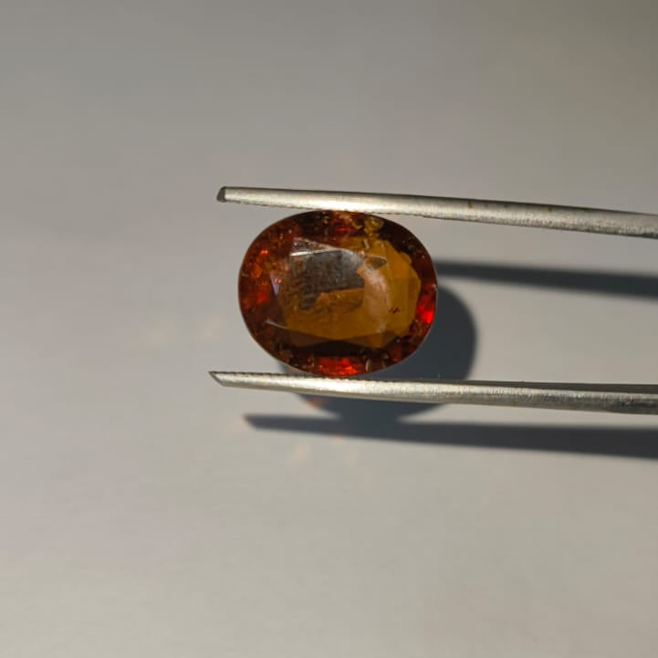 Natural Hessonite Garnet (Gomed) 11.90 Ratti | Certified Premium Ceylon Gomed Stone for Rahu | Astrological Gemstone