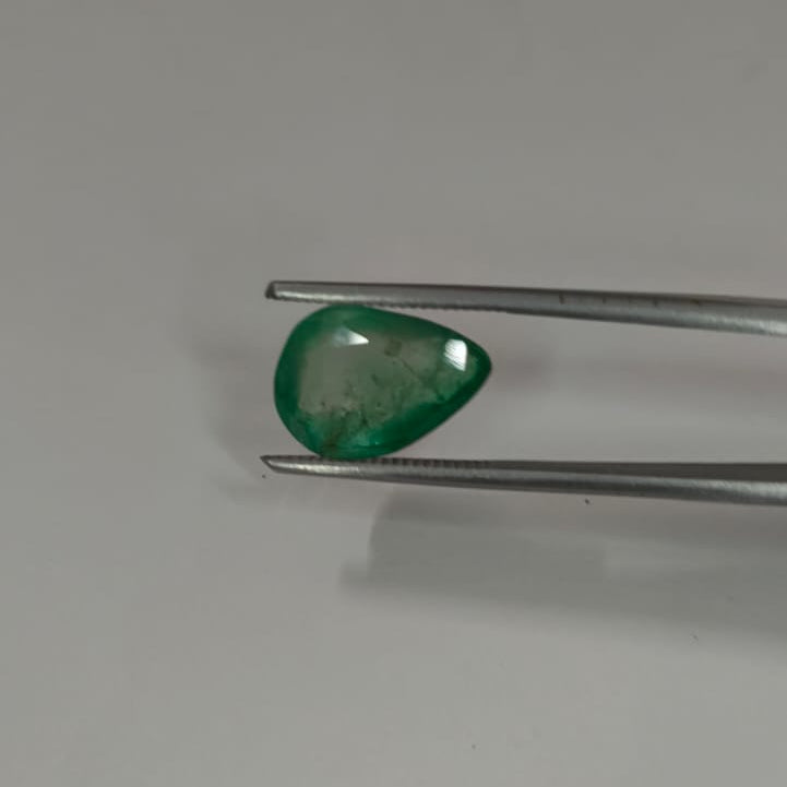 Certified Natural Emerald (Panna) 5.02 Ratti (4.73 cts.) Green Gemstone | Pear Mixed Cut | Original Emerald for Astrology & Fine Jewelry