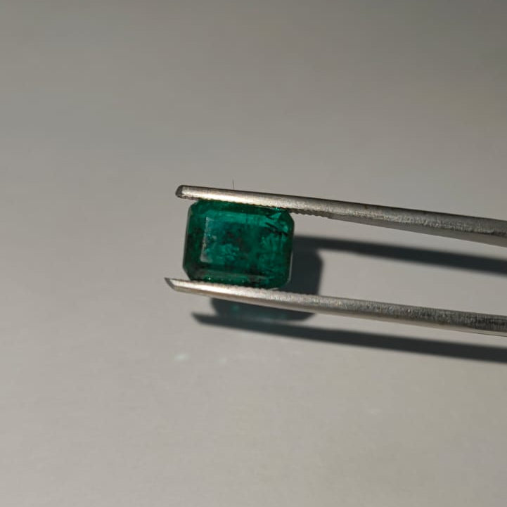 Natural Panna (Emerald) 5.44 Ratti (4.95 Carat) Certified Green Emerald Gemstone | Original Rectangle Mixed Cut Emerald for Ring & Pendant | Astrological Gem