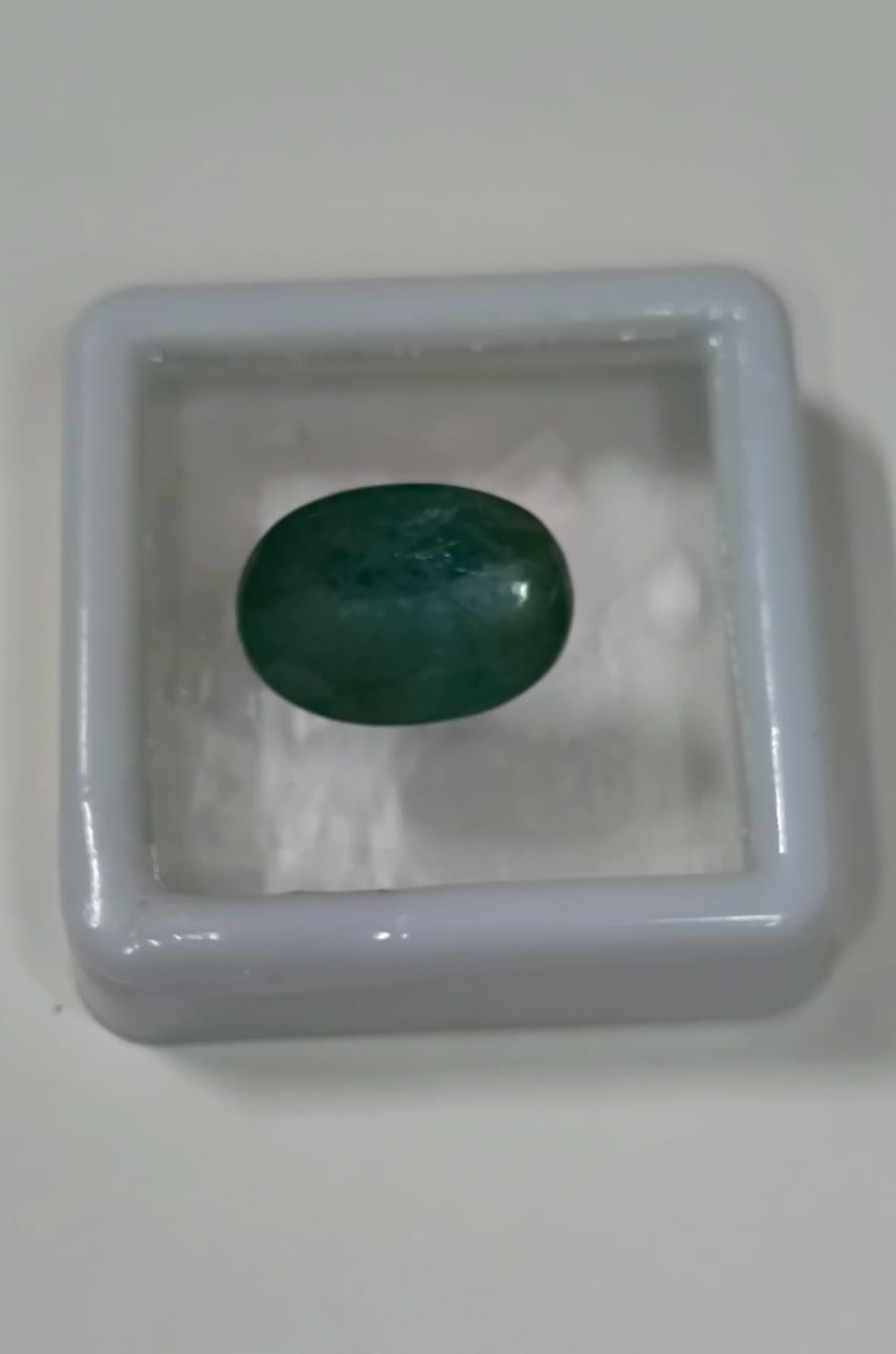 Natural Panna (Emerald) 5.90 Ratti (Approx. 5.37 Carat) | Certified Natural Green Emerald Gemstone | Original Panna for Ring & Pendant | Vedic Astrological Gemstone