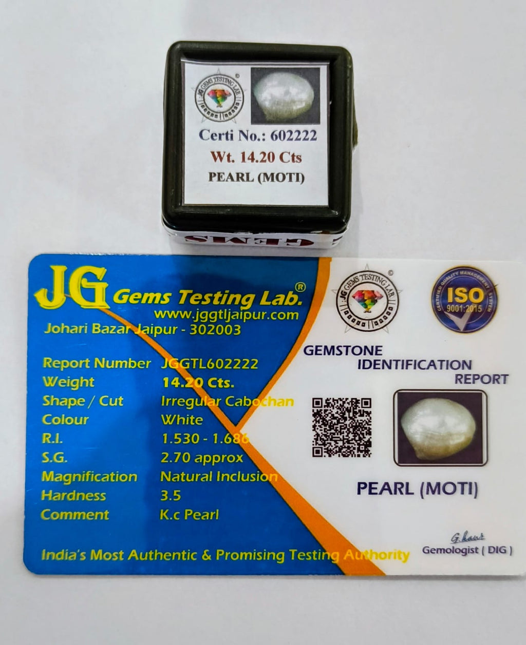Natural Pearl (Moti) 14.20 Cts – Premium Quality Original Chandra Mani Gemstone.