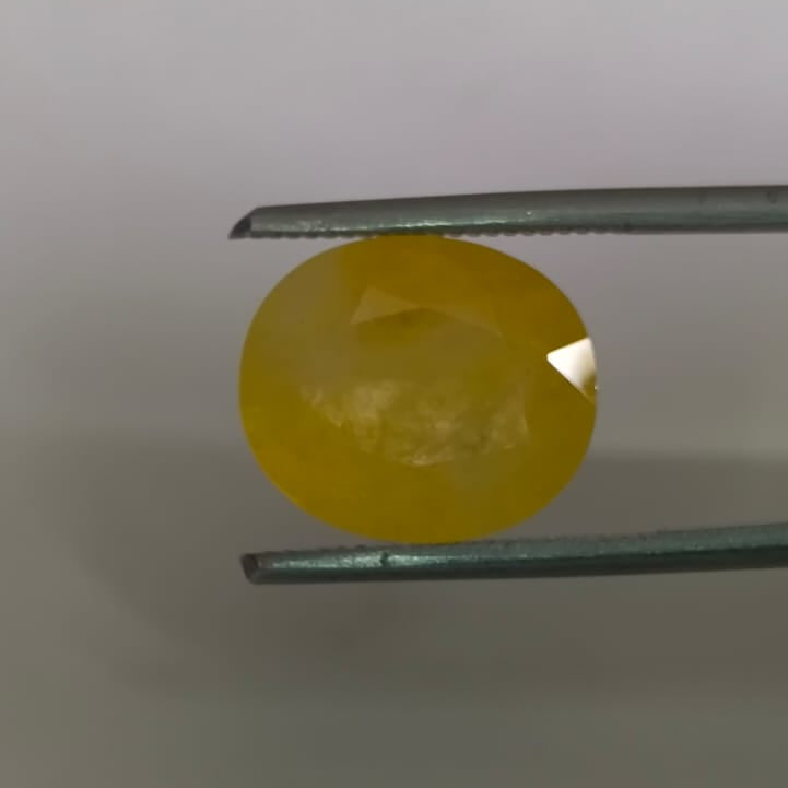 Natural Thai Bangkok Yellow Sapphire 6.68 Ratti (Approx. 6.15 Carat) – Certified Pukhraj Gemstone | Natural Yellow Sapphire | Astrological Gemstone