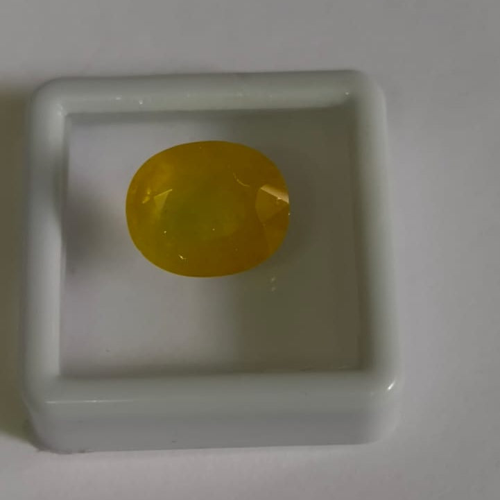Natural Thai Bangkok Yellow Sapphire 8.56 Ratti (Approx. 7.88 Carat) – Certified Pukhraj Gemstone | Natural Yellow Sapphire | Astrological Gemstone