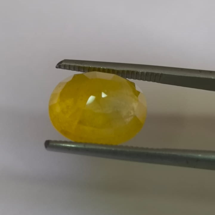 Natural Thai Bangkok Yellow Sapphire 8.56 Ratti (Approx. 7.88 Carat) – Certified Pukhraj Gemstone | Natural Yellow Sapphire | Astrological Gemstone