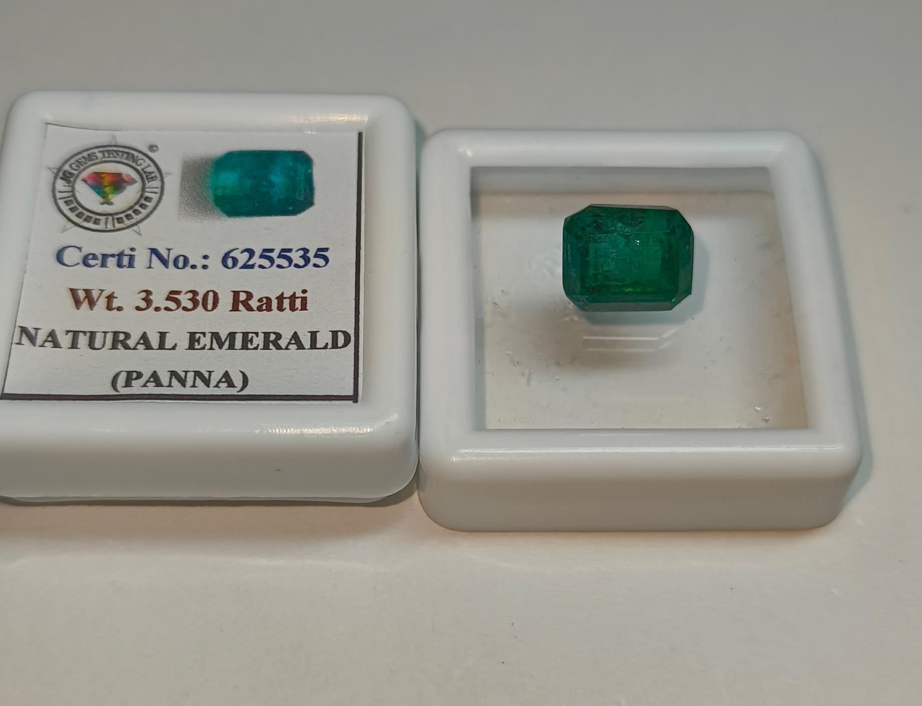 Natural Panna (Emerald) 3.53 Ratti | Original Certified Astrological Gemstone