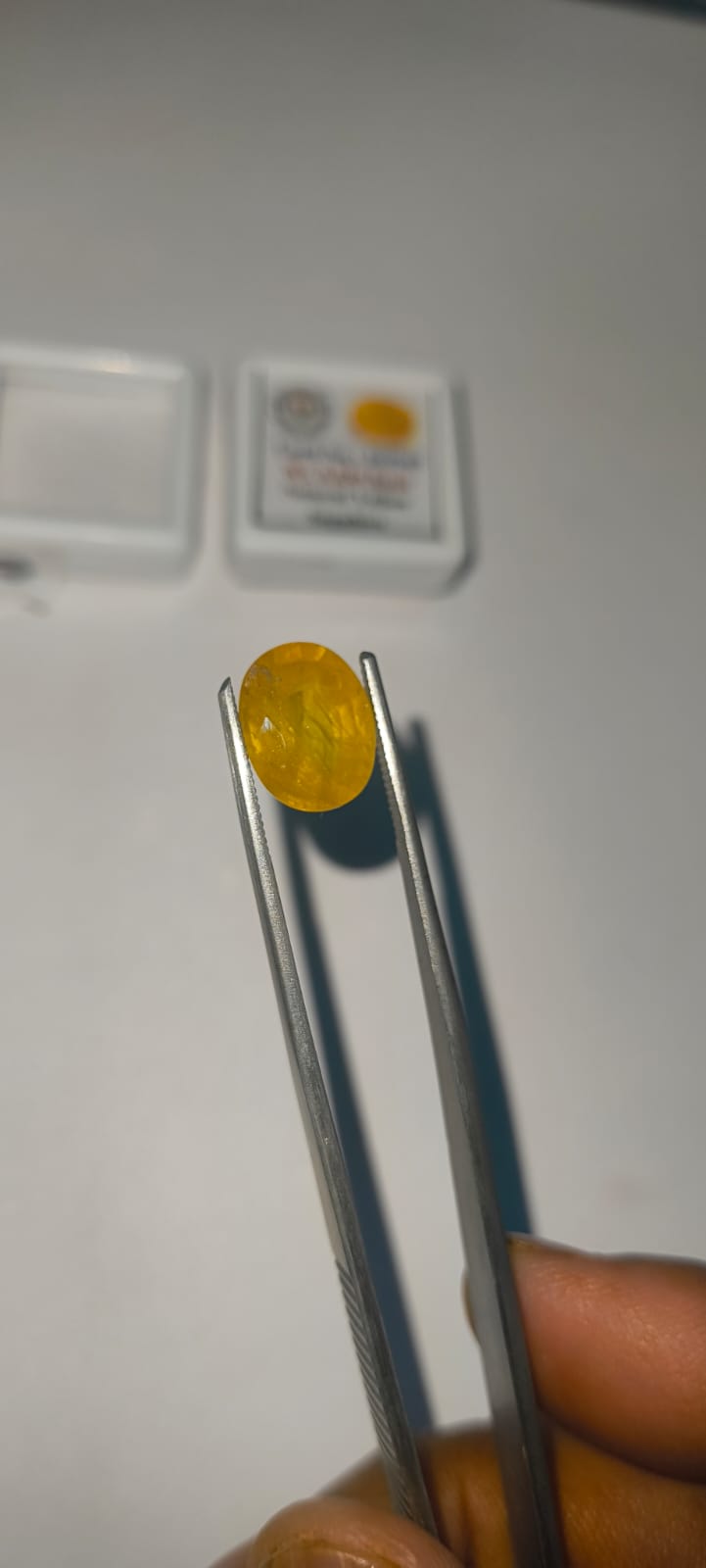 Natural Thai Yellow Sapphire (Pukhraj) 8.83 Ratti Certified Gemstone for Astrology & Jewelry