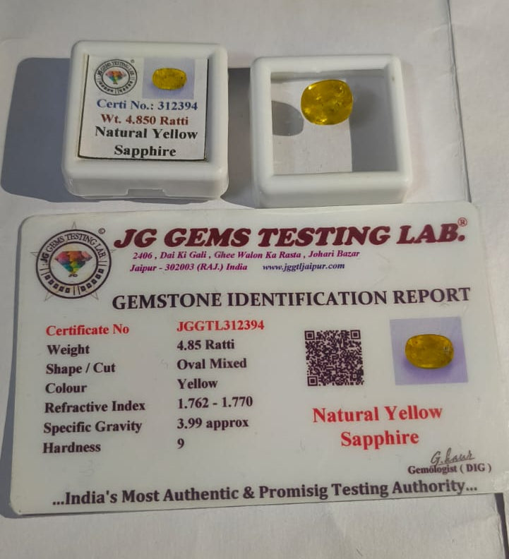 4.85 Ratti Premium Yellow Sapphire | Natural & Certified.