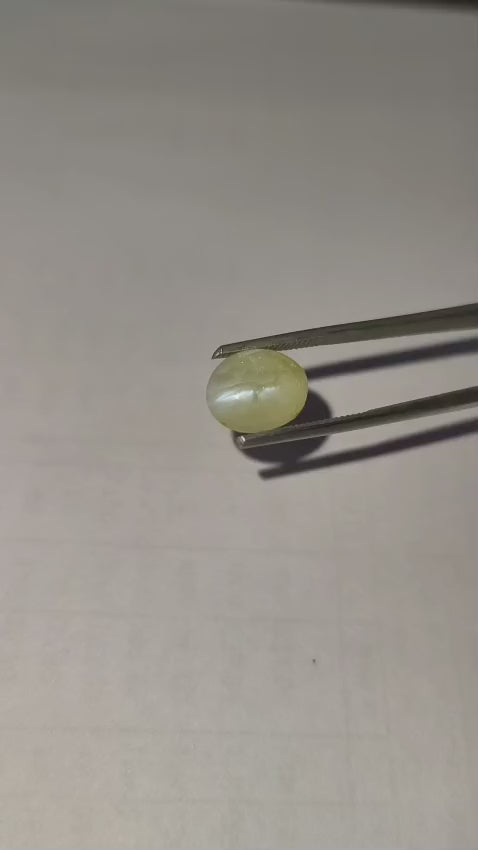 Natural Cat’s Eye 4.72 Ratti (Approx. 4.29 Carat) | Certified Chrysoberyl Lehsunia Gemstone | Original Cat’s Eye for Ring & Pendant | Astrological Gemstone