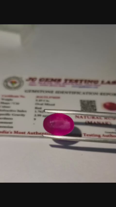 Natural Ruby (Manik) 5.45 Ratti | Original Certified Astrological Gemstone