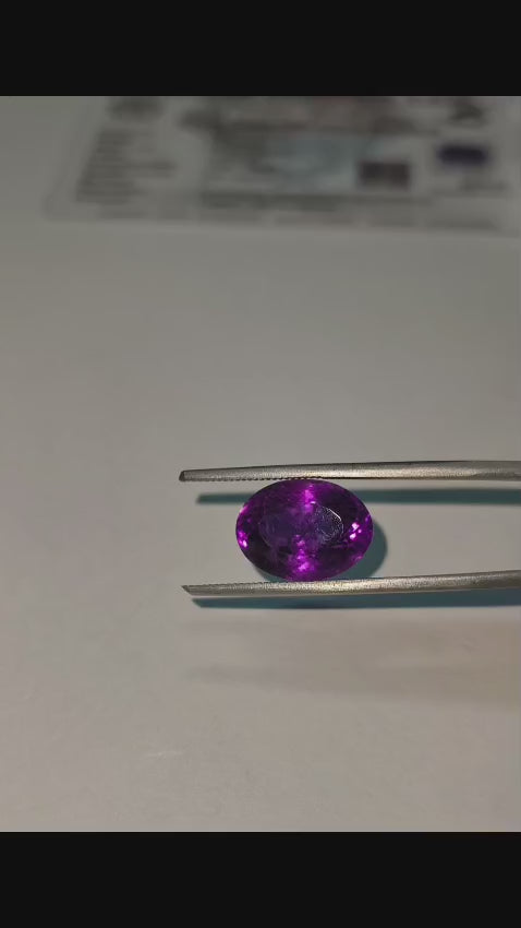 Natural Amethyst (Jamunia) 11.47 Ratti Certified Purple Gemstone for Astrology & Jewelry