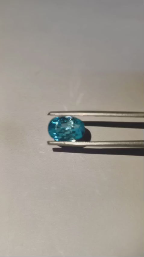 Natural Blue Zircon 5.80 Ratti (Approx. 5.33 Carat) – Certified Natural Blue Zircon Gemstone | Brilliant Blue Sparkle | Astrological Gemstone