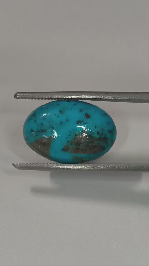 Natural Iranian Firoza (Turquoise) 8.77 Ratti Certified Gemstone | Original Irani Turquoise Stone for Ring & Pendant