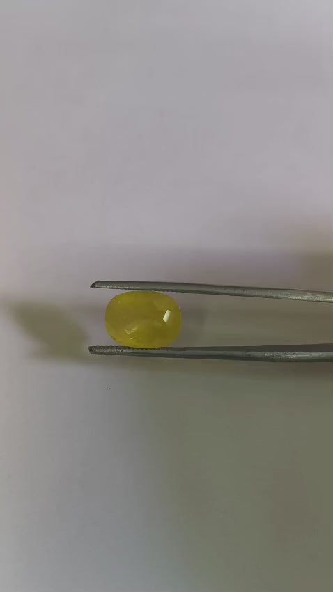 Natural Thai Bangkok Yellow Sapphire 6.41 Ratti (Approx. 5.90 Carat) – Certified Pukhraj Gemstone | Natural Yellow Sapphire | Astrological Gemstone