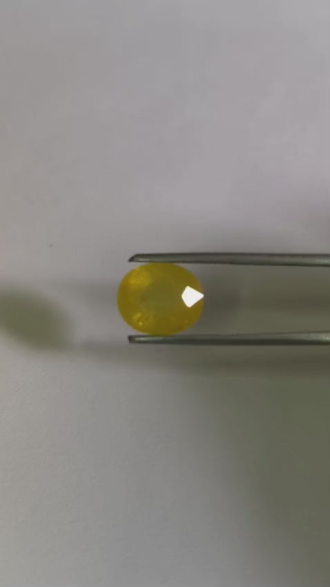 Natural Thai Bangkok Yellow Sapphire 7.11 Ratti (Approx. 6.54 Carat) – Certified Pukhraj Gemstone | Natural Yellow Sapphire | Astrological Gemstone