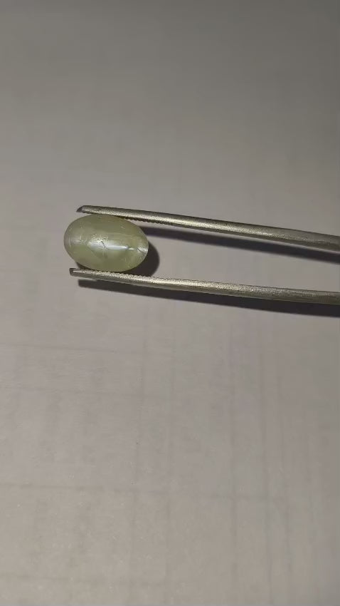 Natural Ceylon (Sri Lankan) Cat’s Eye 3.90 Ratti (3.55 Carat) | Certified Lehsunia Chrysoberyl Gemstone | Original Cat Eye for Ring & Pendant | Astrological Gemstone