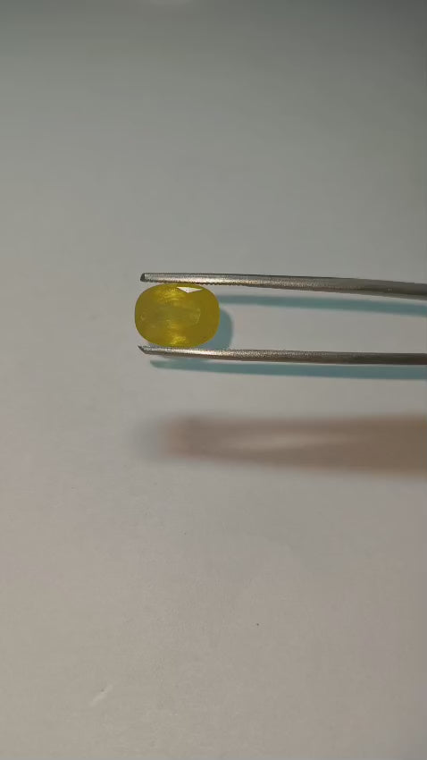 Natural Thai Yellow Sapphire (Pukhraj) 8.83 Ratti Certified Gemstone for Astrology & Jewelry