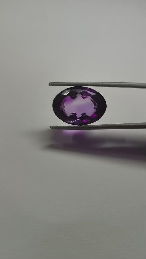 Natural Amethyst (Jamuniya) 13.33 Ratti Certified Gemstone | Premium Purple Amethyst Stone for Astrology & Jewelry.