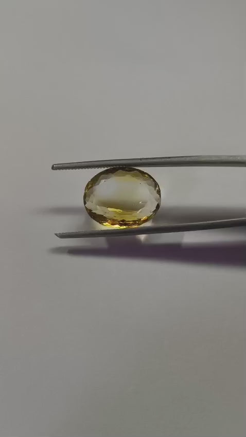 Natural Sunhela (Citrine) 9.81 Ratti Certified Gemstone | Original Golden Yellow Sunela Stone for Ring & Pendant