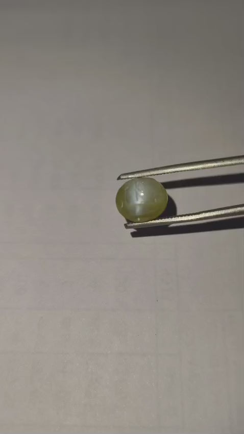 Natural Ceylon Cat’s Eye 6.90 Ratti (Approx. 6.27 Carat) | Certified Chrysoberyl Lehsunia Gemstone | Original Sri Lankan Cat’s Eye for Ring & Pendant | Astrological Gemstone