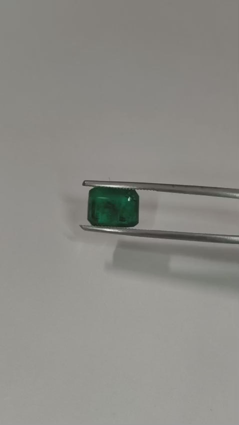 Natural Panna (Emerald) 5.44 Ratti (4.95 Carat) Certified Green Emerald Gemstone | Original Rectangle Mixed Cut Emerald for Ring & Pendant | Astrological Gem