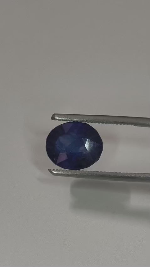 Natural Blue Sapphire (Neelam) 4.88 Ratti – Certified Natural Blue Sapphire Gemstone | Oval Mixed Cut Neelam | Genuine Natural Sapphire for Ring & Pendant | Astrological Gemstone