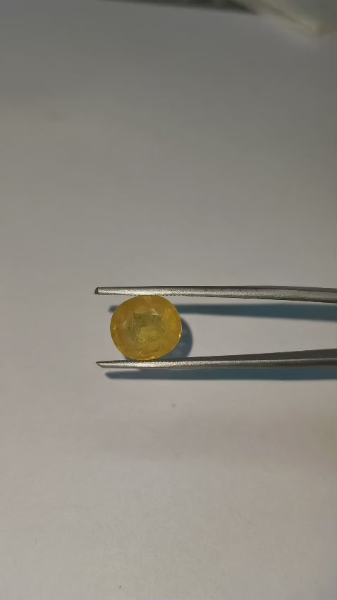 Natural Thai Yellow Sapphire (Pukhraj) 5.72 Ratti Certified Gemstone for Astrology & Jewelry