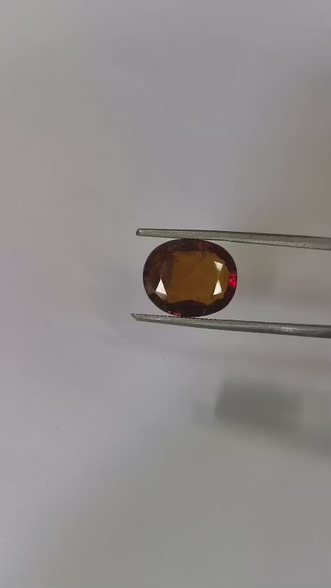 Natural Hessonite Garnet (Gomed) 11.90 Ratti | Certified Premium Ceylon Gomed Stone for Rahu | Astrological Gemstone